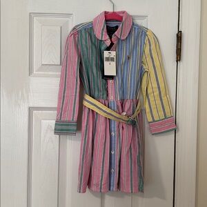 Ralph Lauren Colorful Striped Shirt Dress